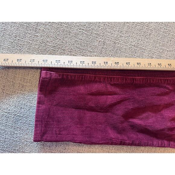 Lands' End Women's Burgandy Maroon Corduroy Straight Leg Mid Rise Jeans Pants 8 - Picture 8 of 11